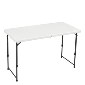 Amazon Basics portable 4-foot folding table setup for quick events
