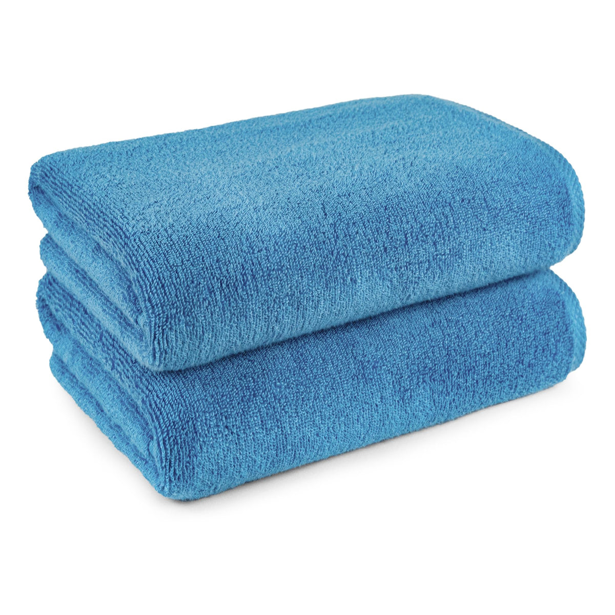 Edge detailing on Amazon Basics quick-dry towel in lake blue
