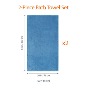 Close-up of cotton fibers on Amazon Basics quick-dry towel in lake blue