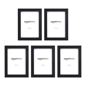 Amazon Basics rectangle frame with wall hanging hooks for easy room display.