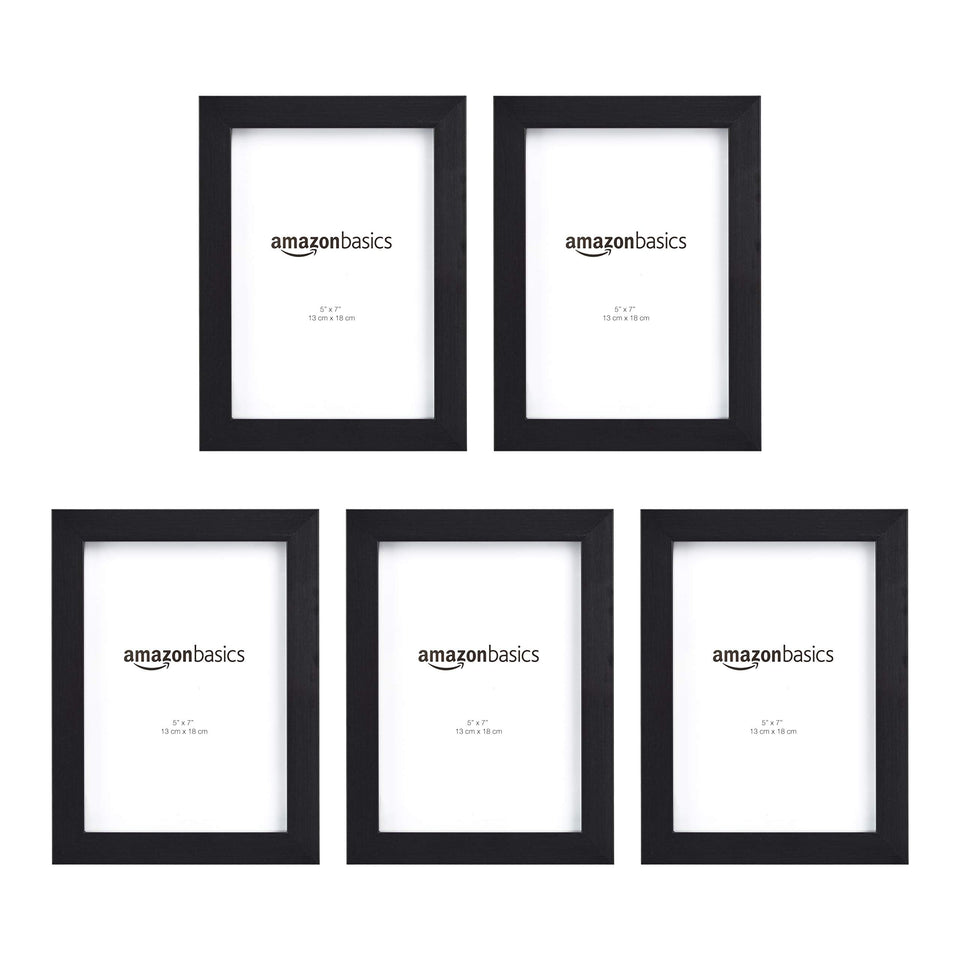 Amazon Basics rectangle frame with wall hanging hooks for easy room display.