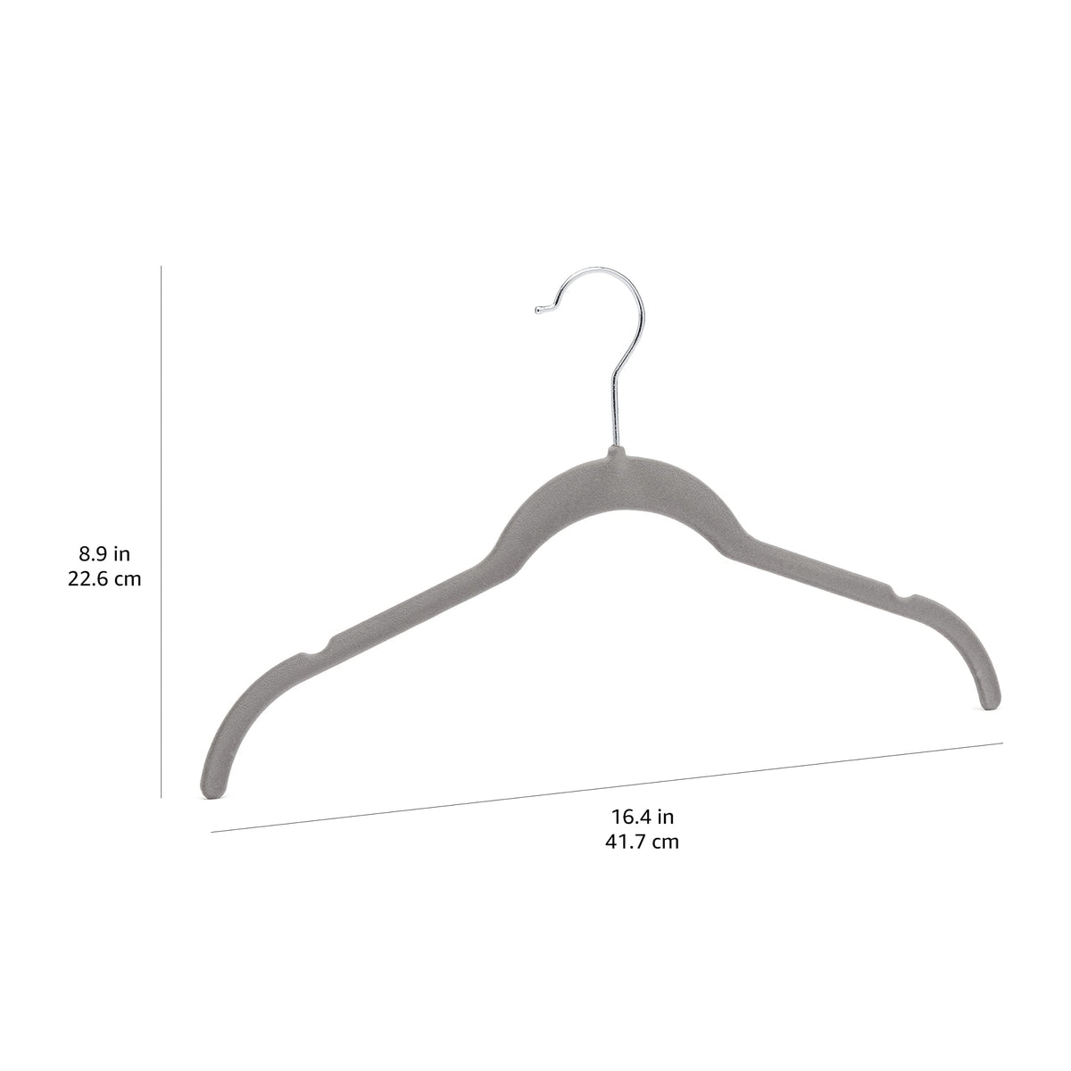 Amazon Basics slim-profile velvet hanger saves closet space and improves access