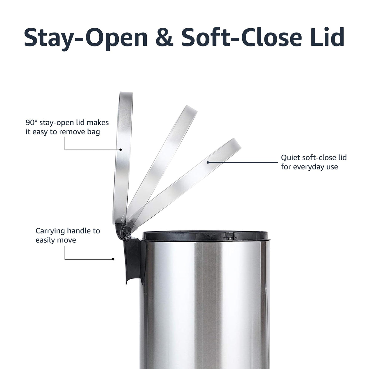 Amazon Basics brushed stainless finish hides fingerprints, keeping your kitchen clean.