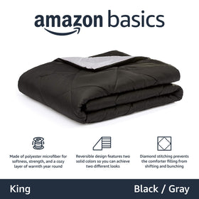 Soft and durable polyester microfiber from Amazon Basics designed for everyday comfort.