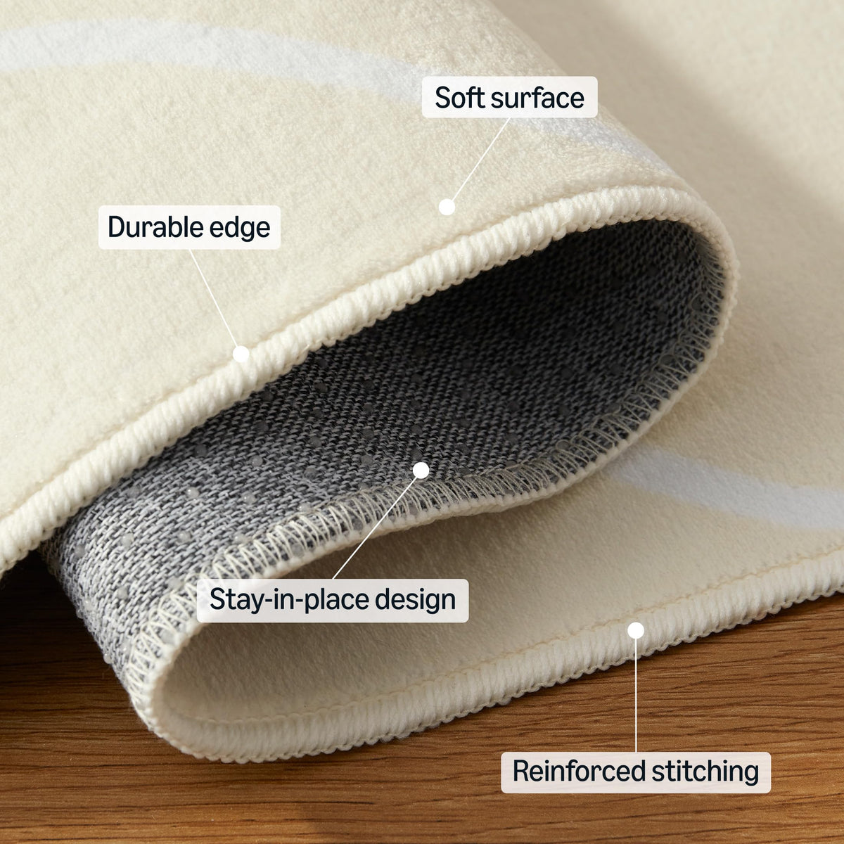 Amazon Basics rug features soft tactile surface for barefoot comfort
