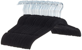 Amazon Basics space-saving velvet hangers help maximize closet space and organization