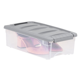 Amazon Basics stackable bins maximize space in any closet.