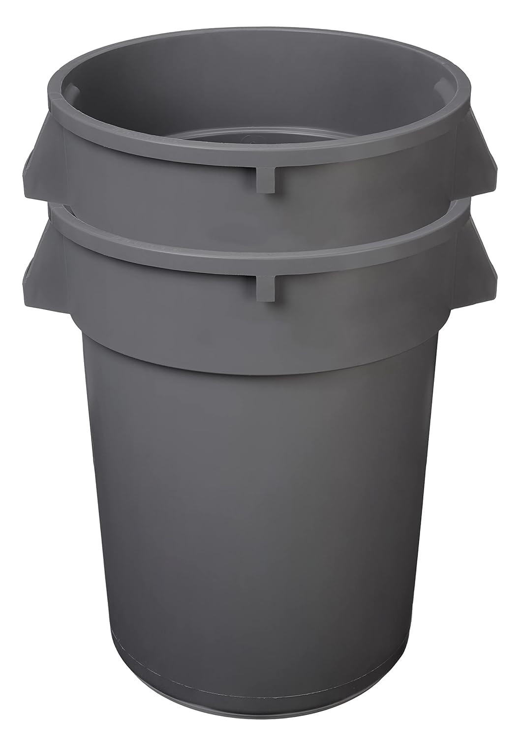 Amazon Basics stackable trash can with compatible lids for space-saving setup