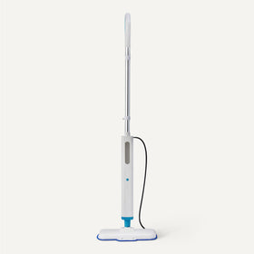 Amazon Basics steam mop with 20-foot cord reduces outlet changes.
