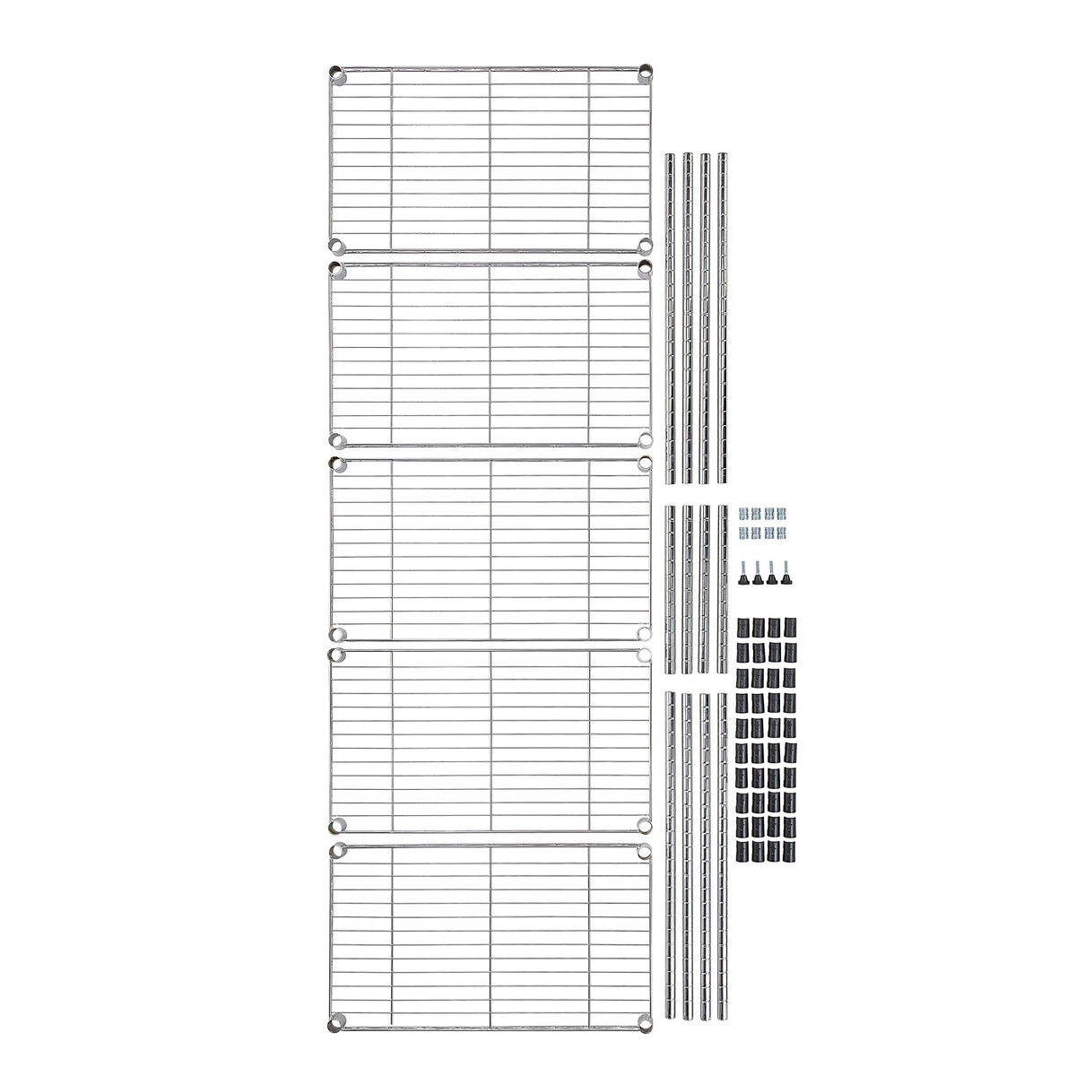 Total capacity of 1000 lb across five adjustable shelves.