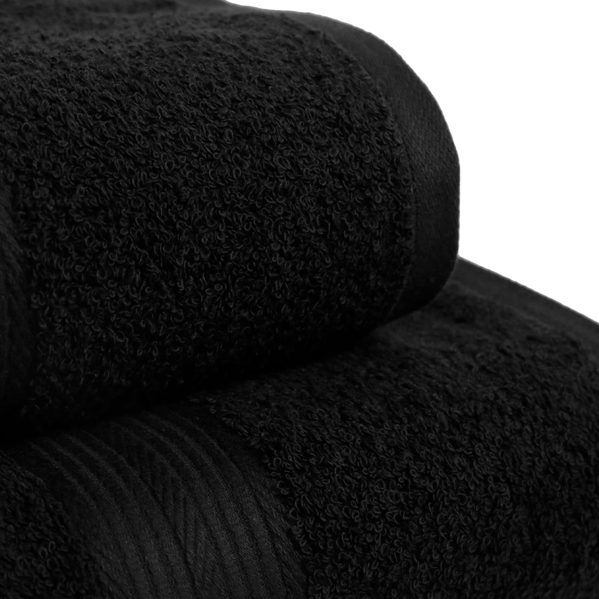 Amazon Basics towel border detail showcases classic pique for a timeless bathroom look.