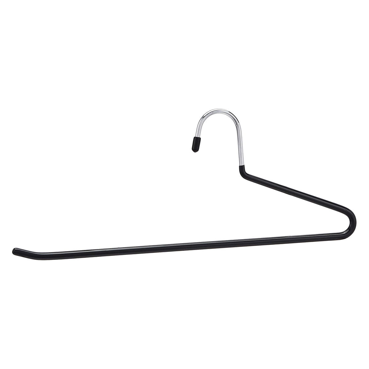 Amazon Basics trouser hanger with open side design for easy slide-on storage.