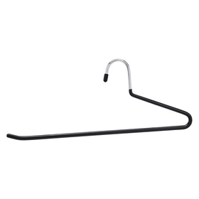 Amazon Basics trouser hanger with open side design for easy slide-on storage.