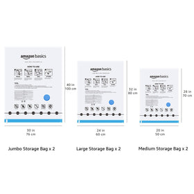 Amazon Basics vacuum bags in use showing space saving under bed