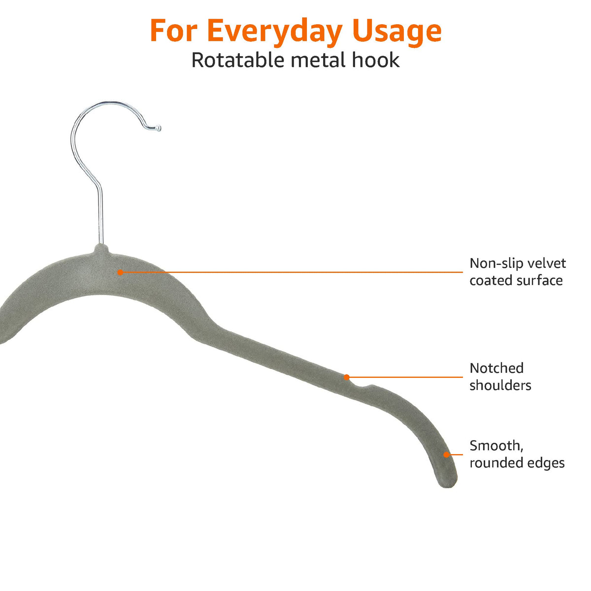 Amazon Basics velvet hangers in closet display keep outfits neat and accessible