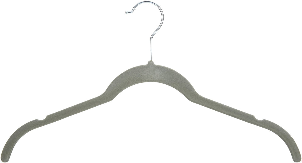 Amazon Basics velvet hangers pack shot for space-saving closet organization.