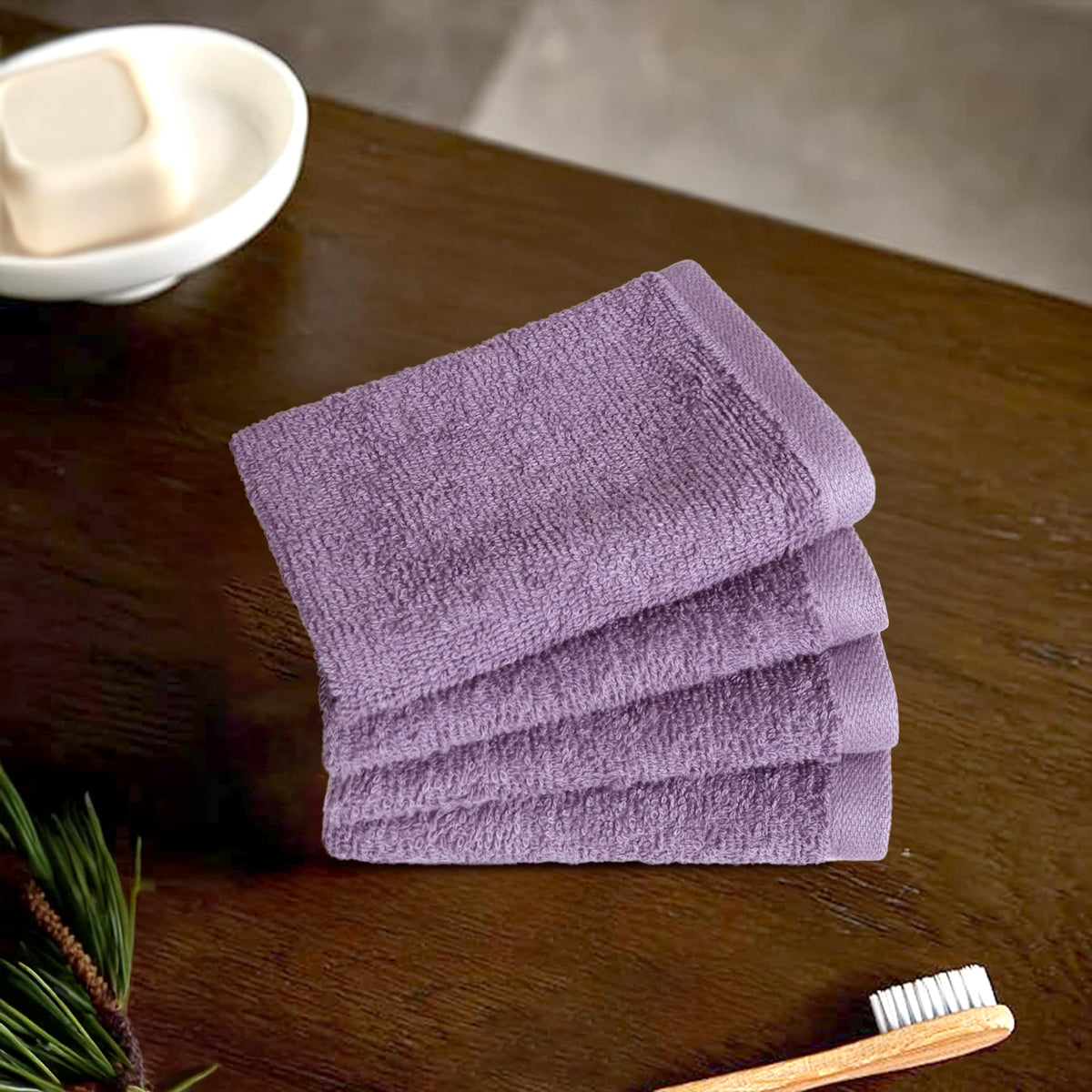 Amazon Basics white washcloth demonstrating fast-drying, highly absorbent fabric for bath or kitchen