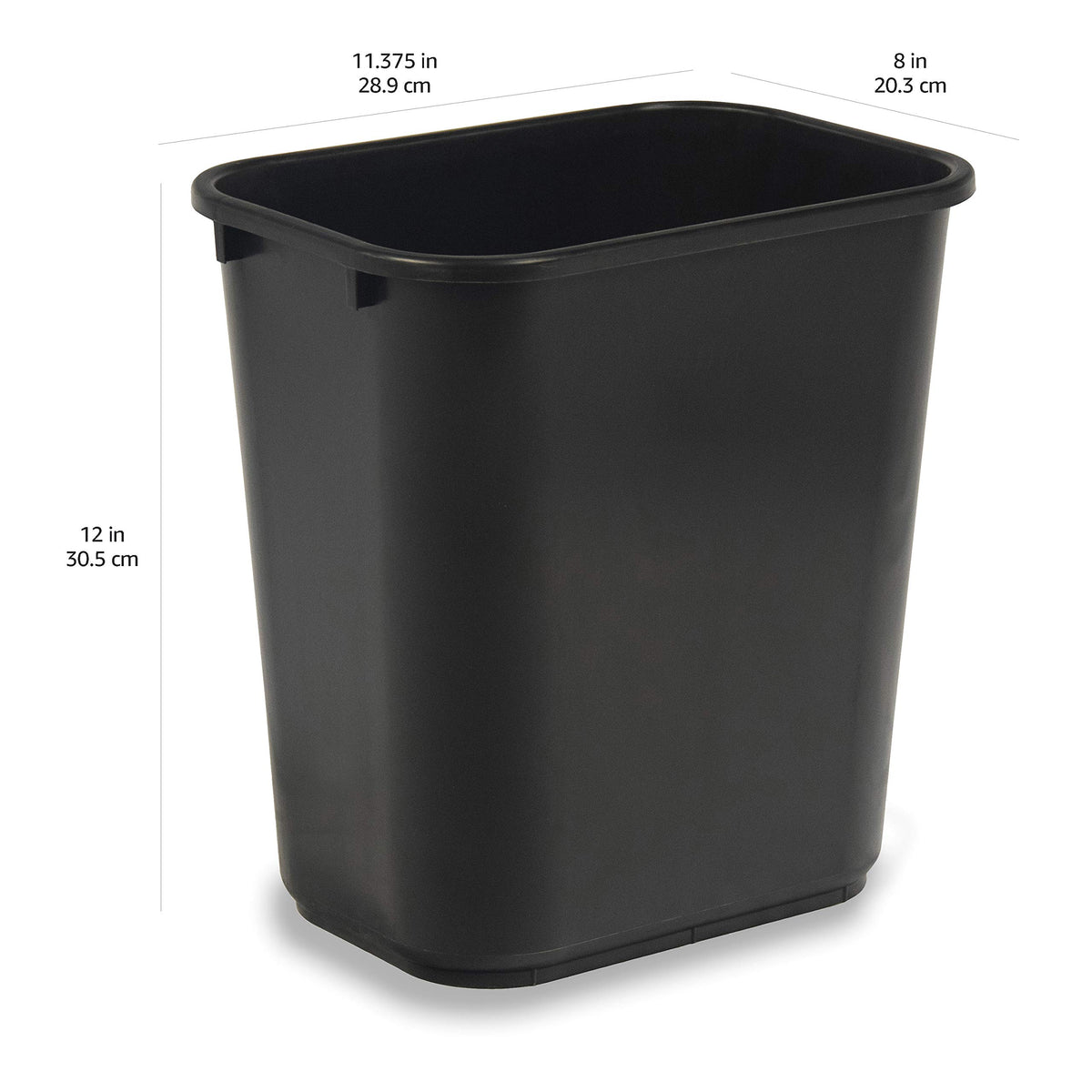 Amazon Basics wastebasket 3-gallon black nestable design saves storage