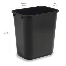 Amazon Basics wastebasket 3-gallon black nestable design saves storage