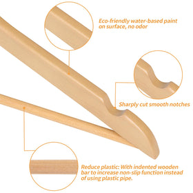 Amazon Basics wood hangers with smooth durable finish for jackets and blazers