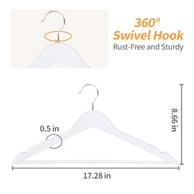 Amazon Basics contoured wood hangers help maintain shoulder shape on coats.