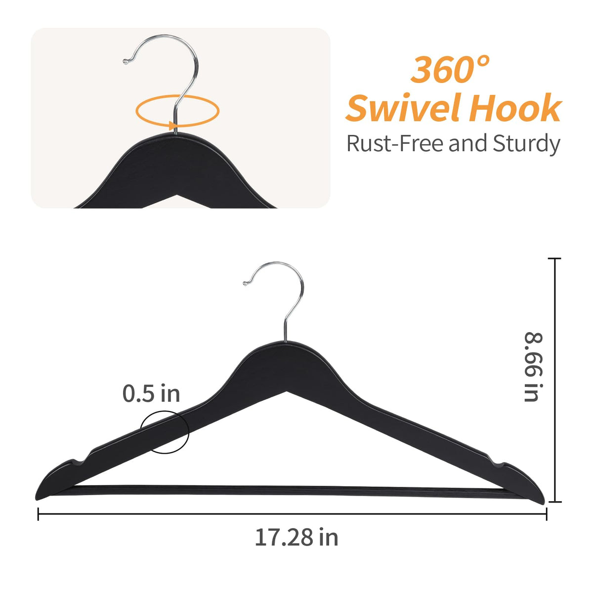 Amazon Basics wood suit hanger contoured shoulder design supports coats and jackets.