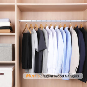 Amazon Basics wood suit hangers suitable for suits, coats, and jackets