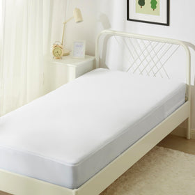 Amazon Basics zippered waterproof mattress encasement full-front protects against spills and bed bugs