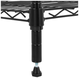 Amazon Basics 5-Shelf Tower adjustable-feet ensures level placement on uneven floors.