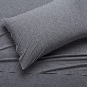 Amazon Basics pillowcase highlighting smooth finish and easy care.
