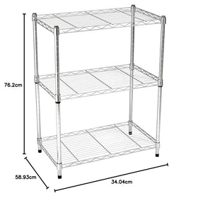 Amazon Basics chrome-finish steel wire rack ready for kitchen or laundry storage