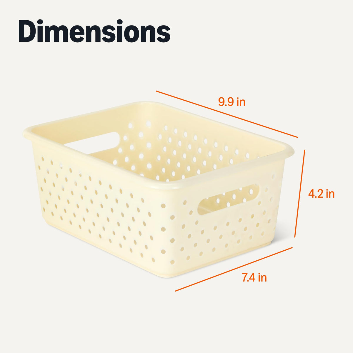 Amazon Basics decorative basket on shelf suitable for toys, tools, crafts.
