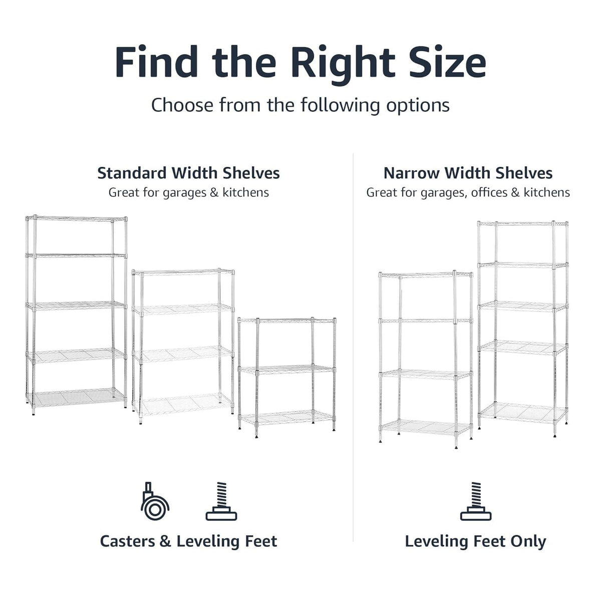 Amazon Basics multi-purpose storage shelving in a versatile space