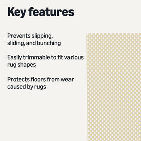 Texture close-up of Amazon Basics rug pad highlighting grip and durability