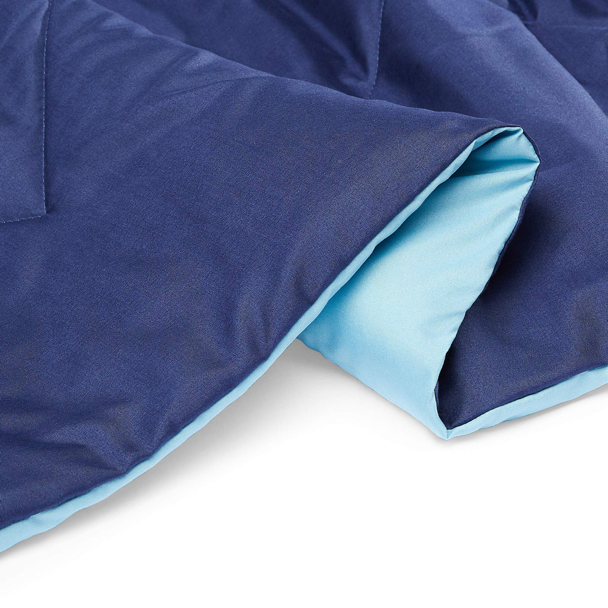 Amazon Basics comforter with OEKO-TEX certified materials on a bed.