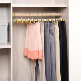 Amber Home 14-17 inch wood pant hanger supports sturdy garments