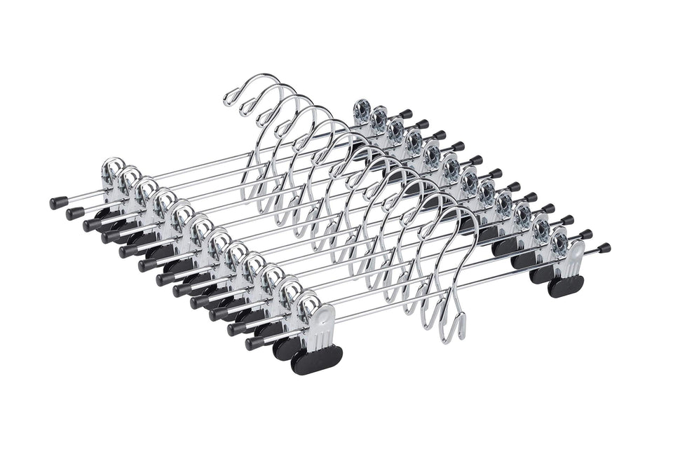 Amber Home 20-pack heavy-duty metal hangers with stackable design for organized closet