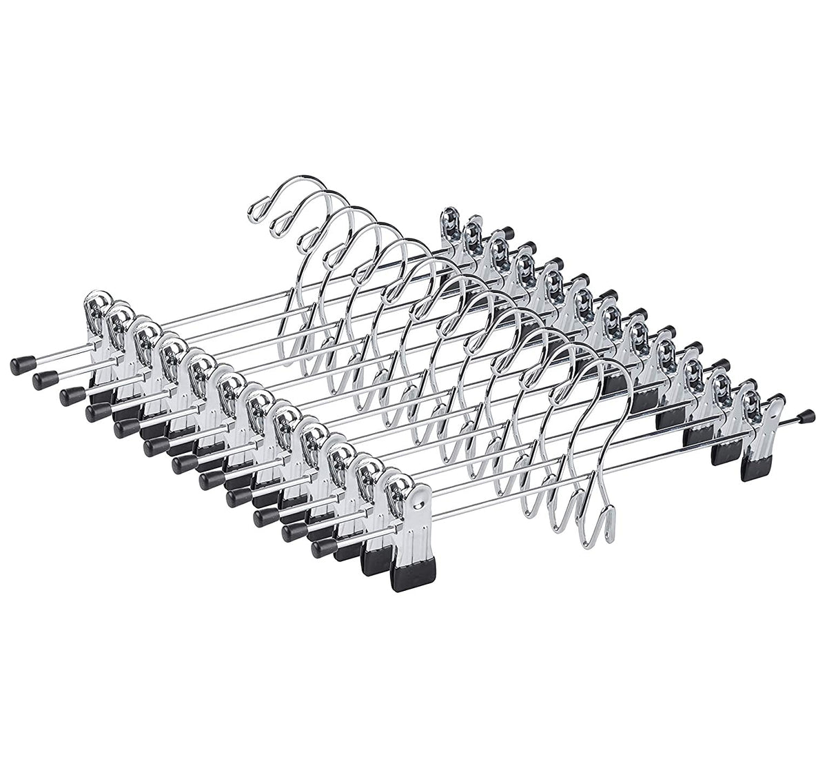 Amber Home heavy-duty 26-pack hangers showing sturdy metal construction for pants and skirts.