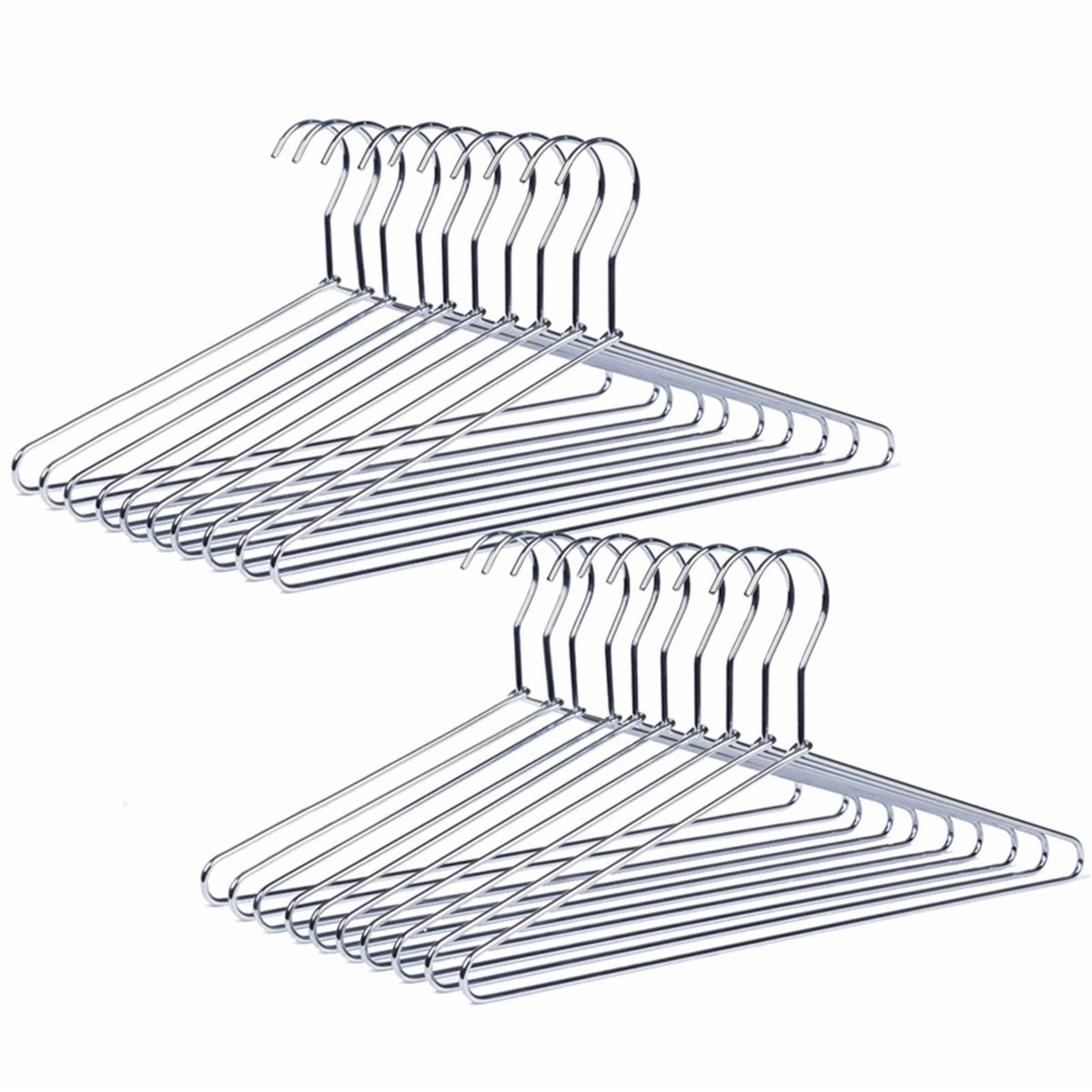 Amber Home 30-pack heavy duty metal hangers for space-saving closet organization.