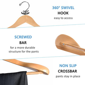 Amber Home 360-degree swivel hook for easy garment viewing.