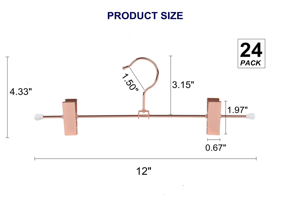 Amber Home adjustable clip pant hanger showing versatile clip range for different sizes