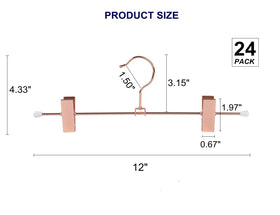Amber Home adjustable clip pant hanger showing versatile clip range for different sizes