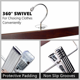 Amber Home adjustable clip hangers adapt to different garment sizes for a flexible closet.