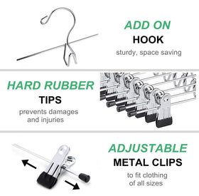 Amber Home adjustable clip close-up demonstrating width control and snag-free use.
