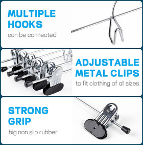 Amber Home adjustable clips hangers fit different trouser widths securely
