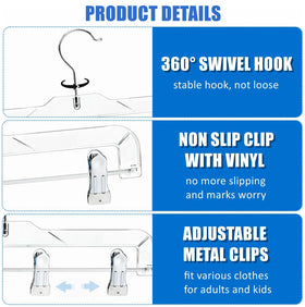 Amber Home adjustable clips fit different garment sizes securely.