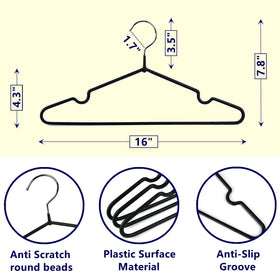 Amber Home anti-slip coated hanger designed for secure jacket and shirt storage.