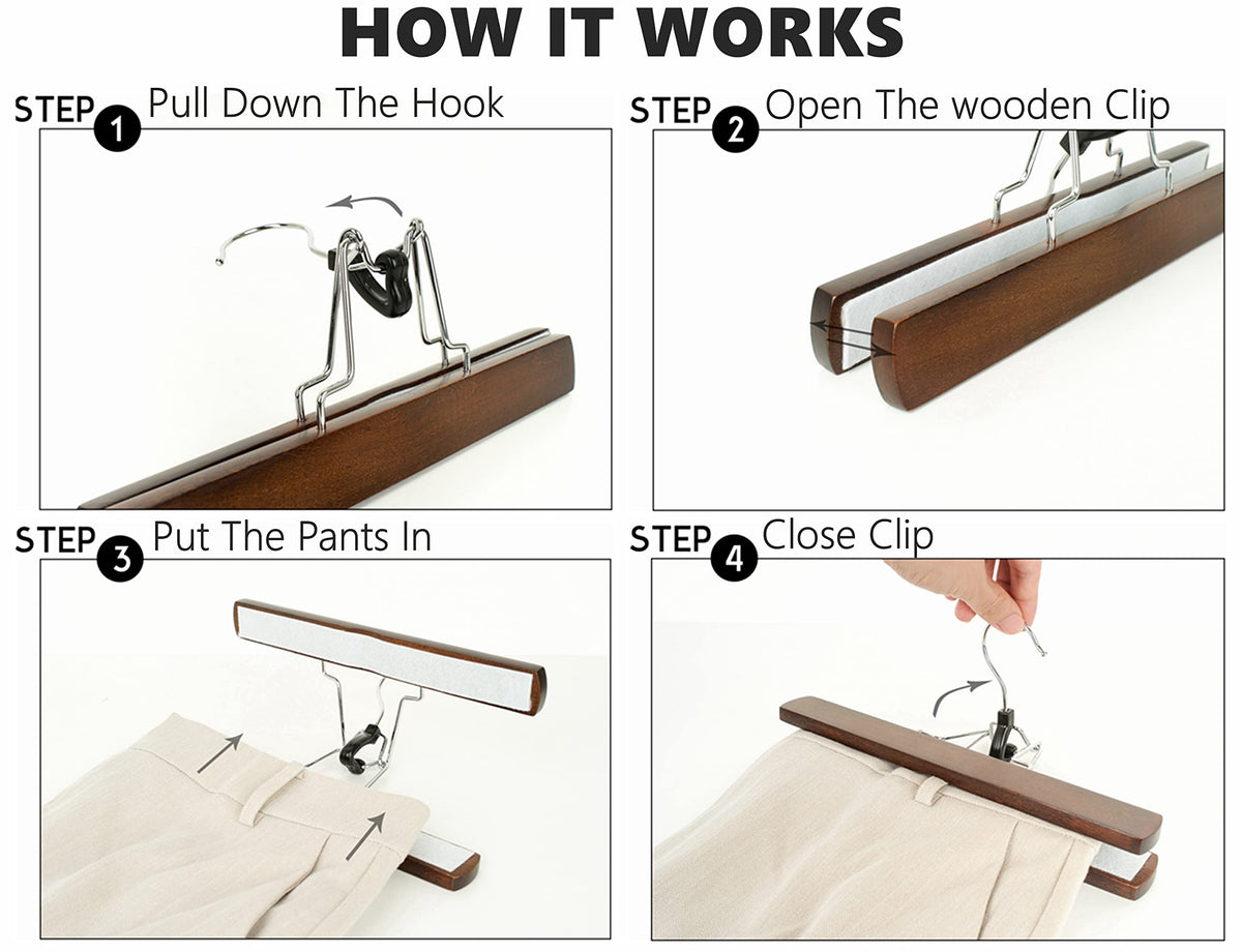 Amber Home antique-color finish hanger suitable for skirts and trousers.
