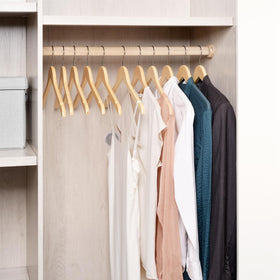 Amber Home bridal party use-ready hangers elevate wedding attire presentation