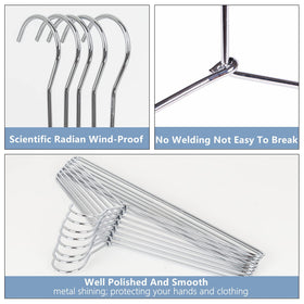 Amber Home chrome finish hangers protect clothes from snags and creases.